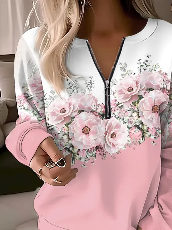 Floral Casual Sweatshirt