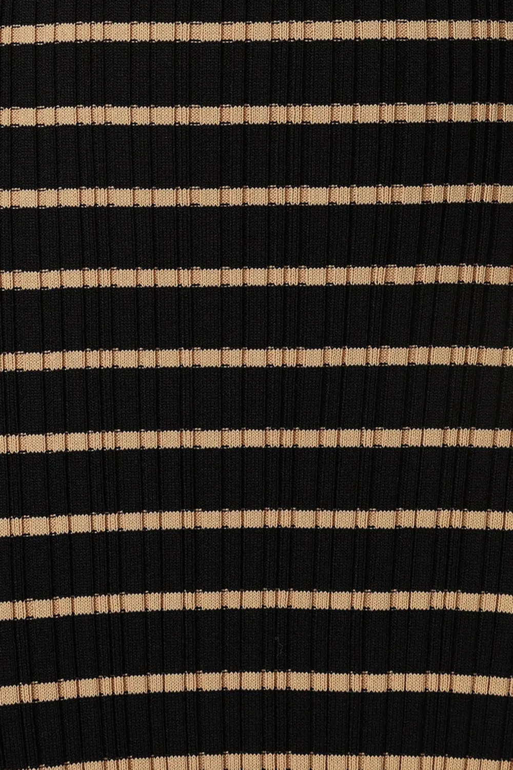 BLACK BEIGE STRIPED MIDI DRESS