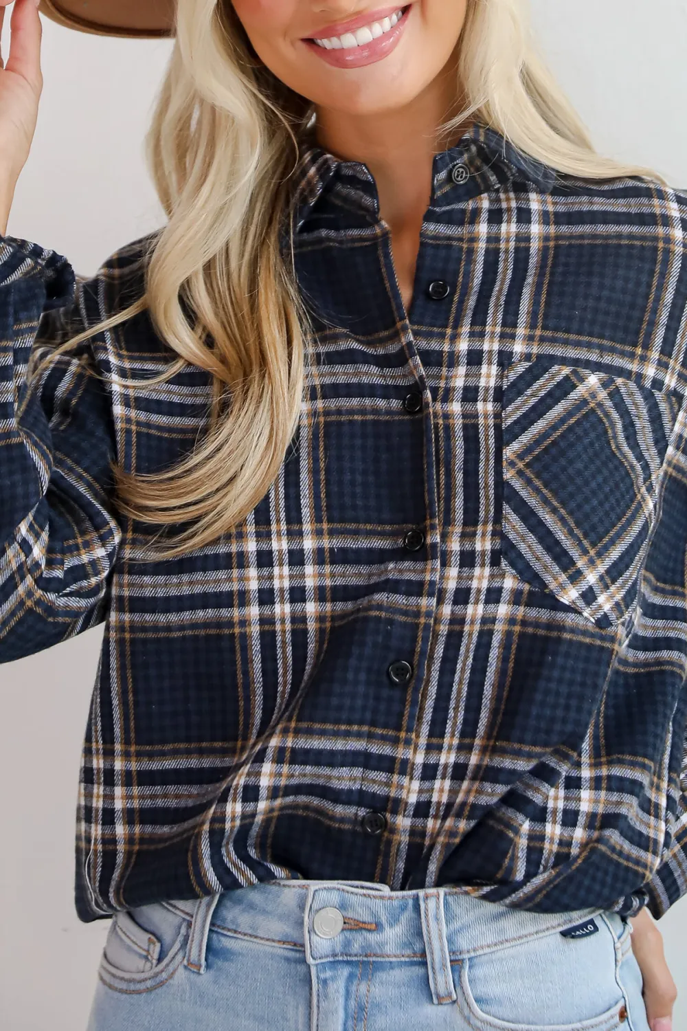 Seasonal Concept Blue Plaid Flannel
