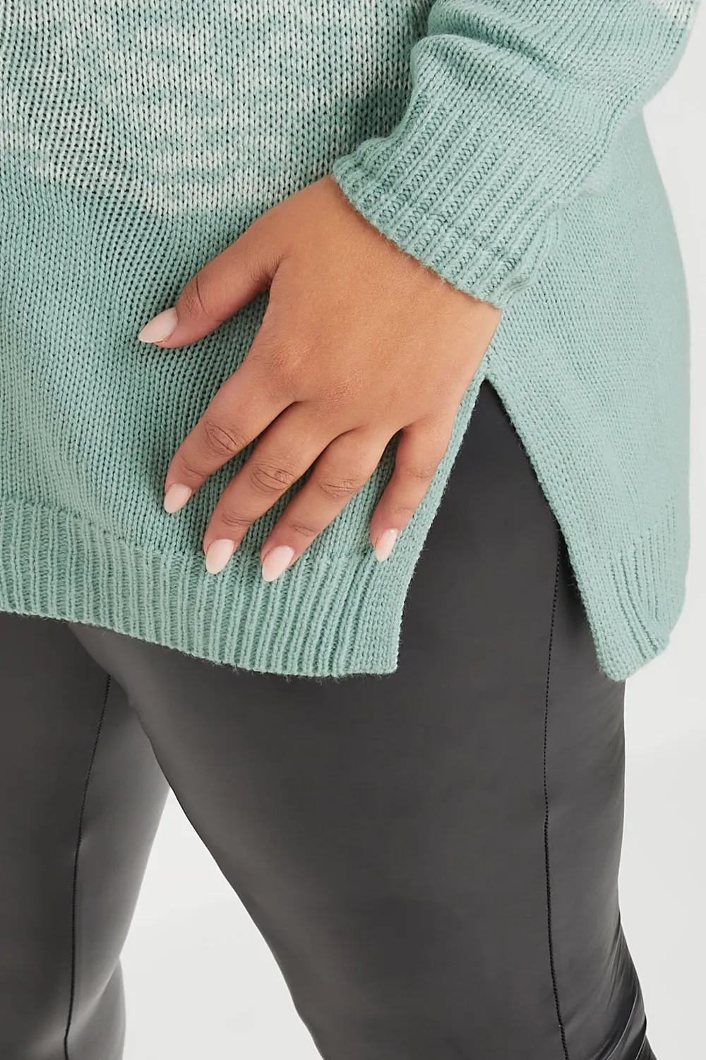 YOURS Curve Pink Colourblock Stripe Knitted Jumper