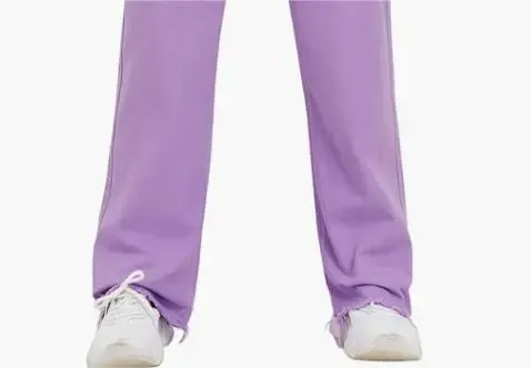 Double Button Mid Waist Straight Leg Pants