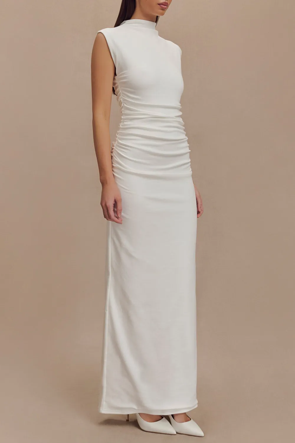 High Neck Sleeveless Maxi Dress