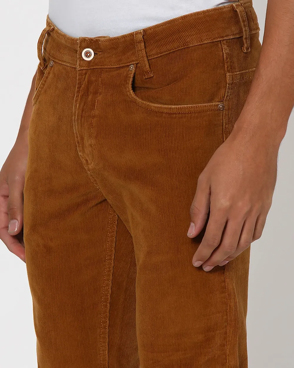 Classic Versatile Slim-Fit Straight-Leg  Khaki Trousers