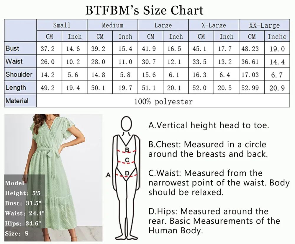 Women Summer Bohemian Floral Casual Wrap V Neck Ruffle Cap Sleeveless Belt A-Line Pleated Hem Swing Midi Sun Dress