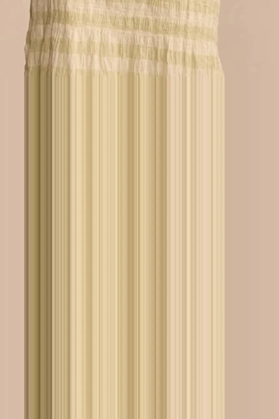 Sage Gingham Smocked Gingham Midi Dress