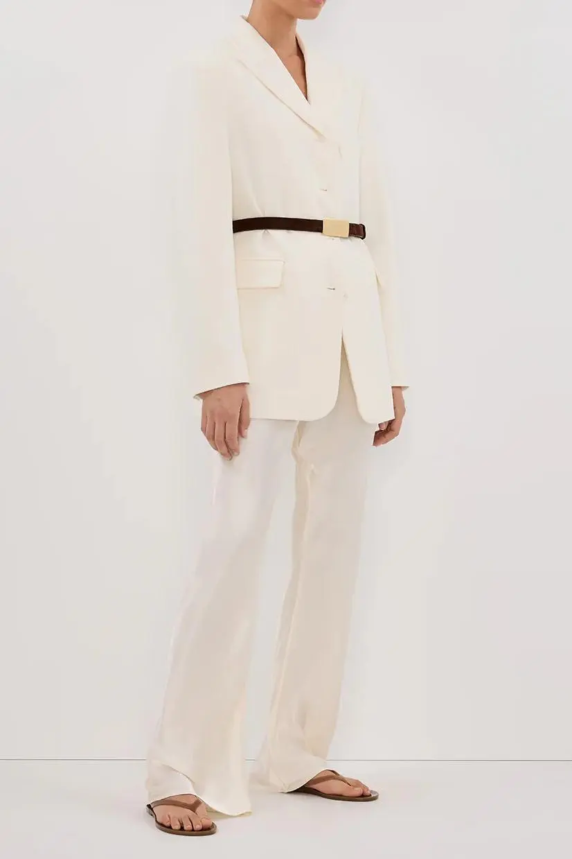 CREAM SATIN PANT