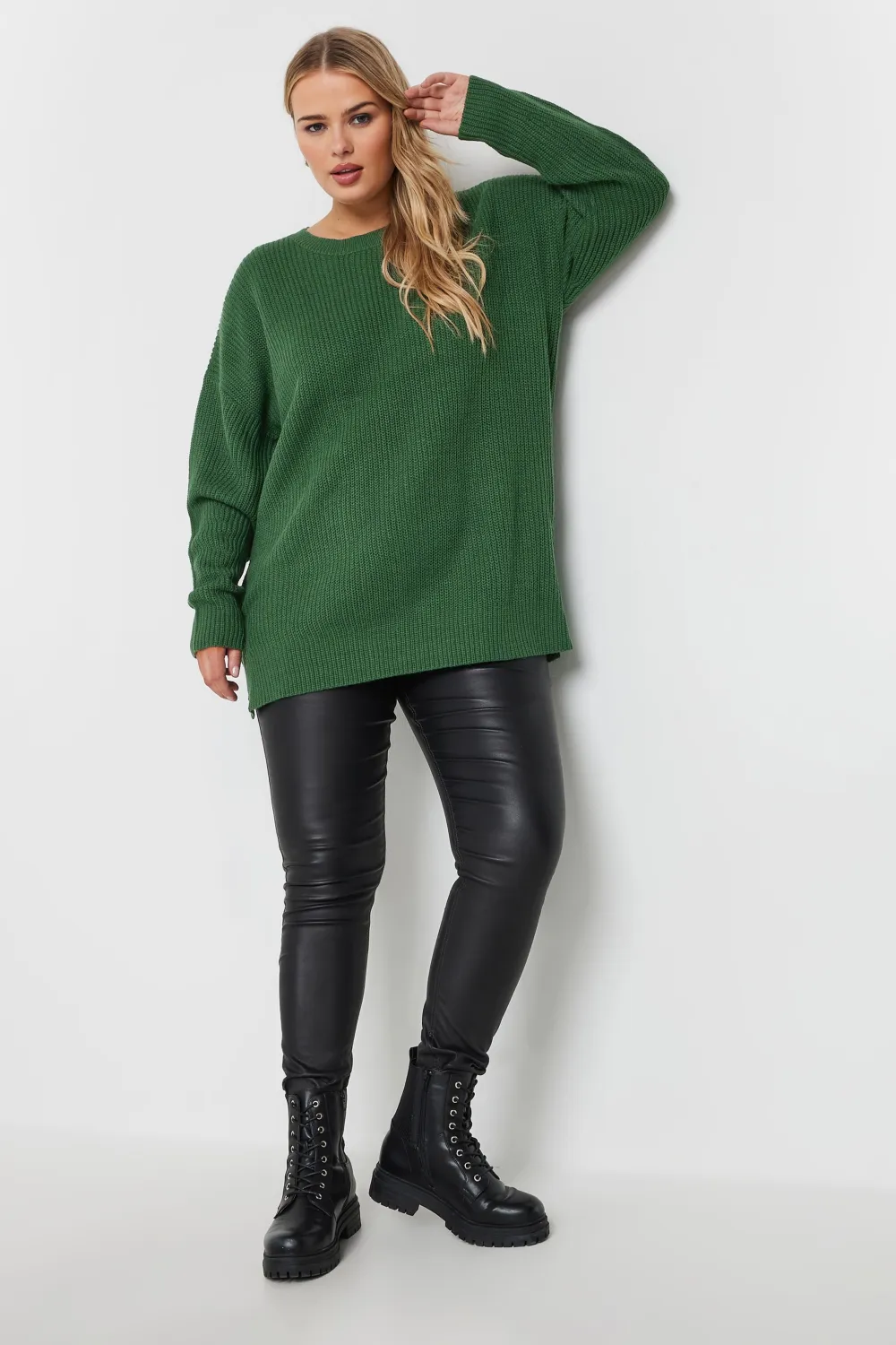 YOURS Curve Grey Drop Shoulder Knitted Jumper