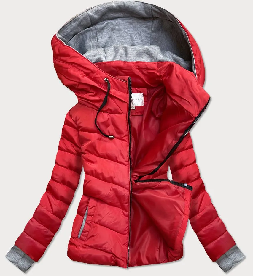 Red Ladies Winter Hooded Jacket