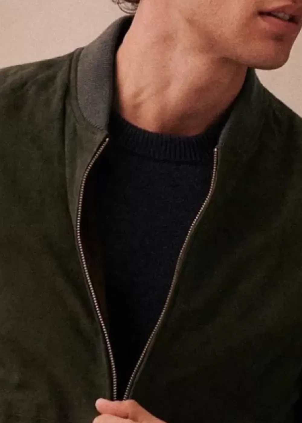 Suede Crew Neck Jackets