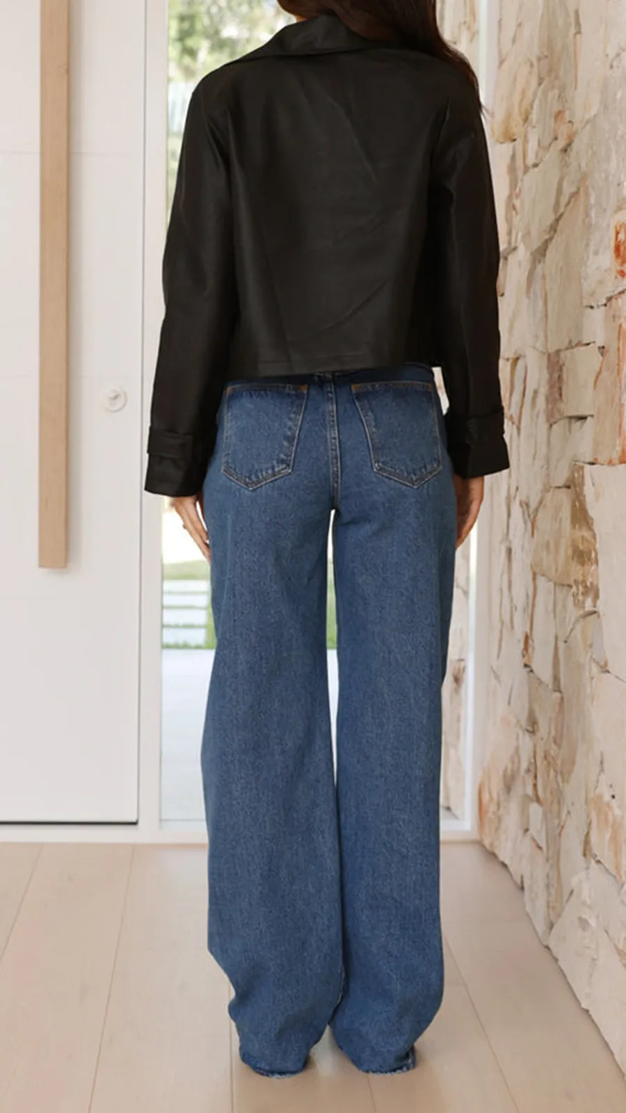 Cropped Trench Jacket - Black