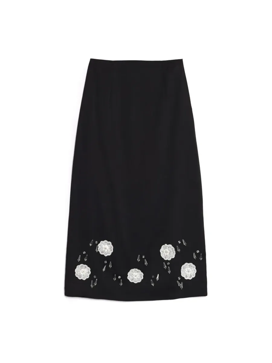 Casual Hearts Art Graphic Midi Skirt