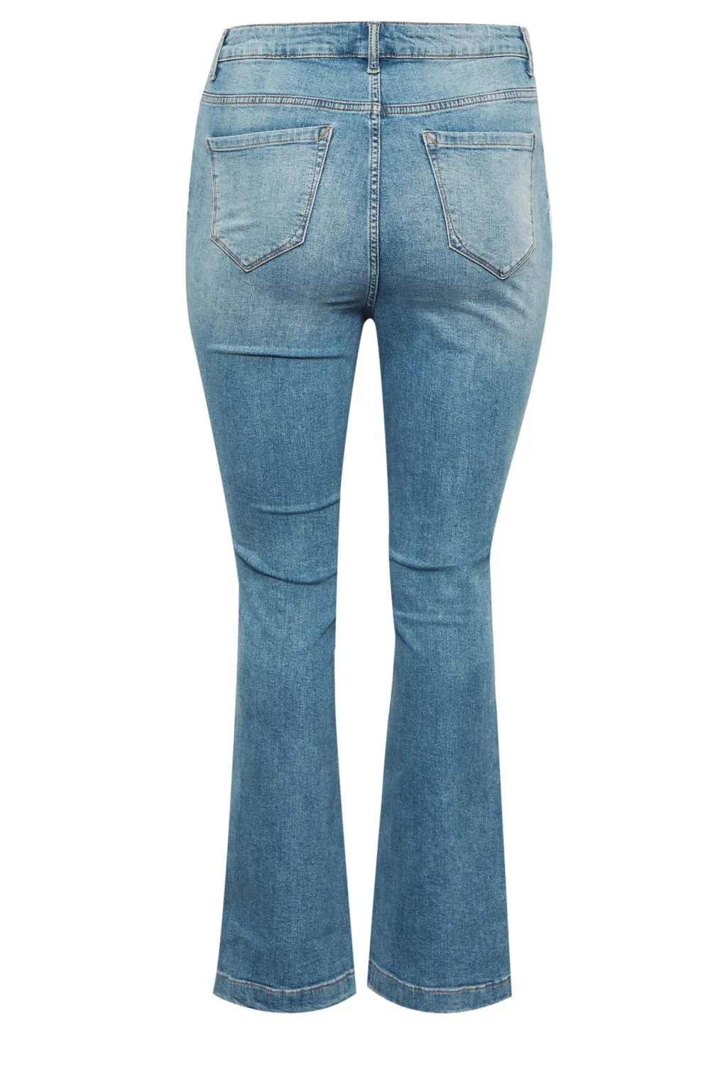 YOURS Curve Mid Blue Stretch Flared Jeans