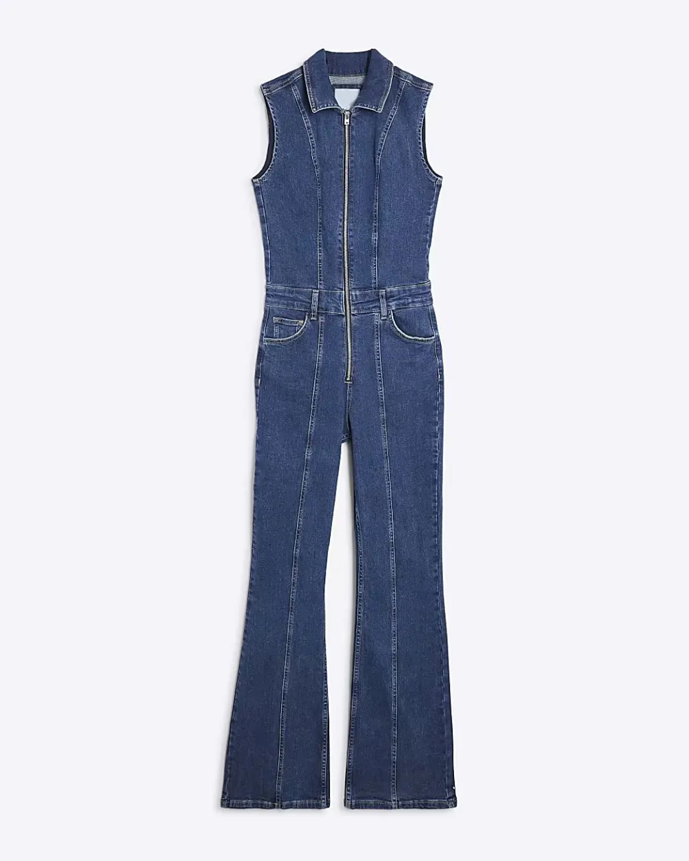 Sleeveless Casual Women's Denim Bodysuits