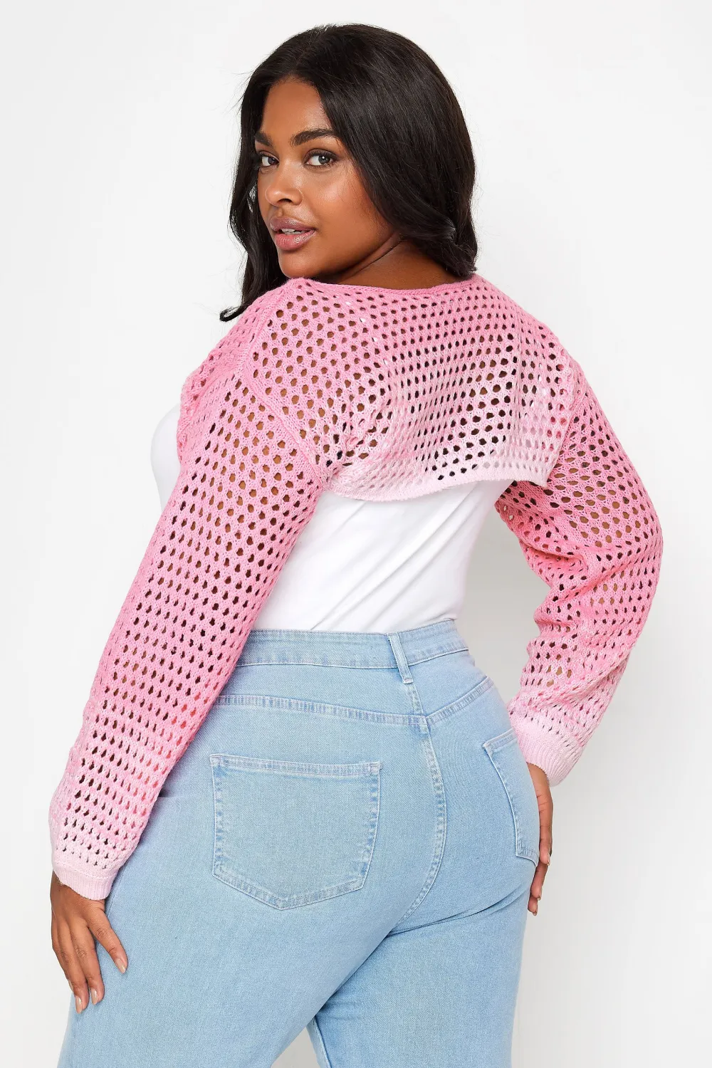 YOURS Curve Pink Ombre Crochet Arm Warmer