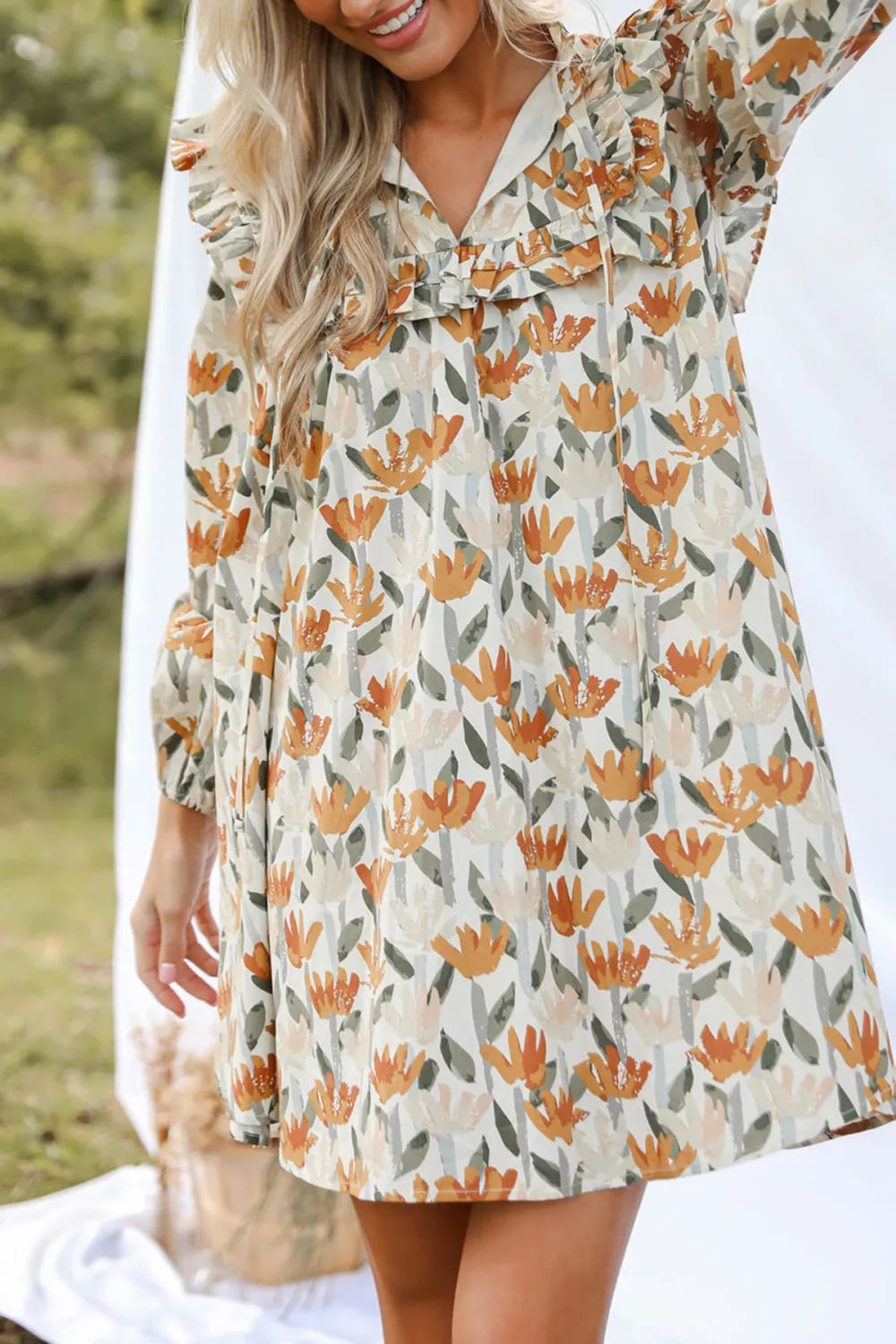 Delightful Crush Cream Floral Mini Dress