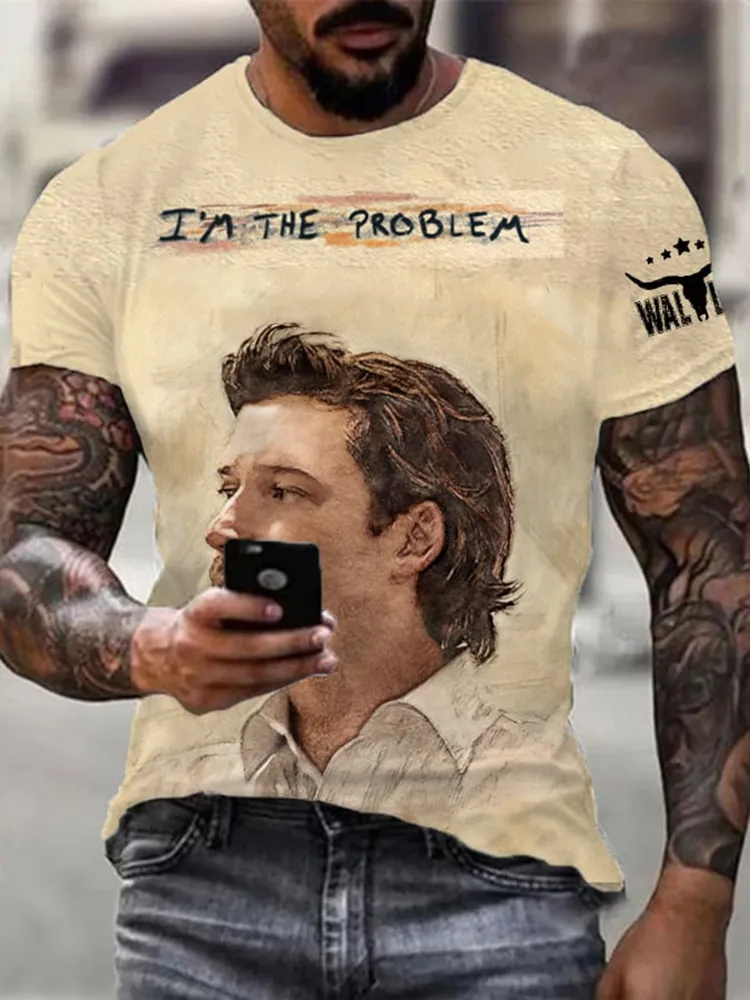 Men's I Am The Problem Tour 2025 Print Short Sleeve Round Neck Cotton T-Shirt