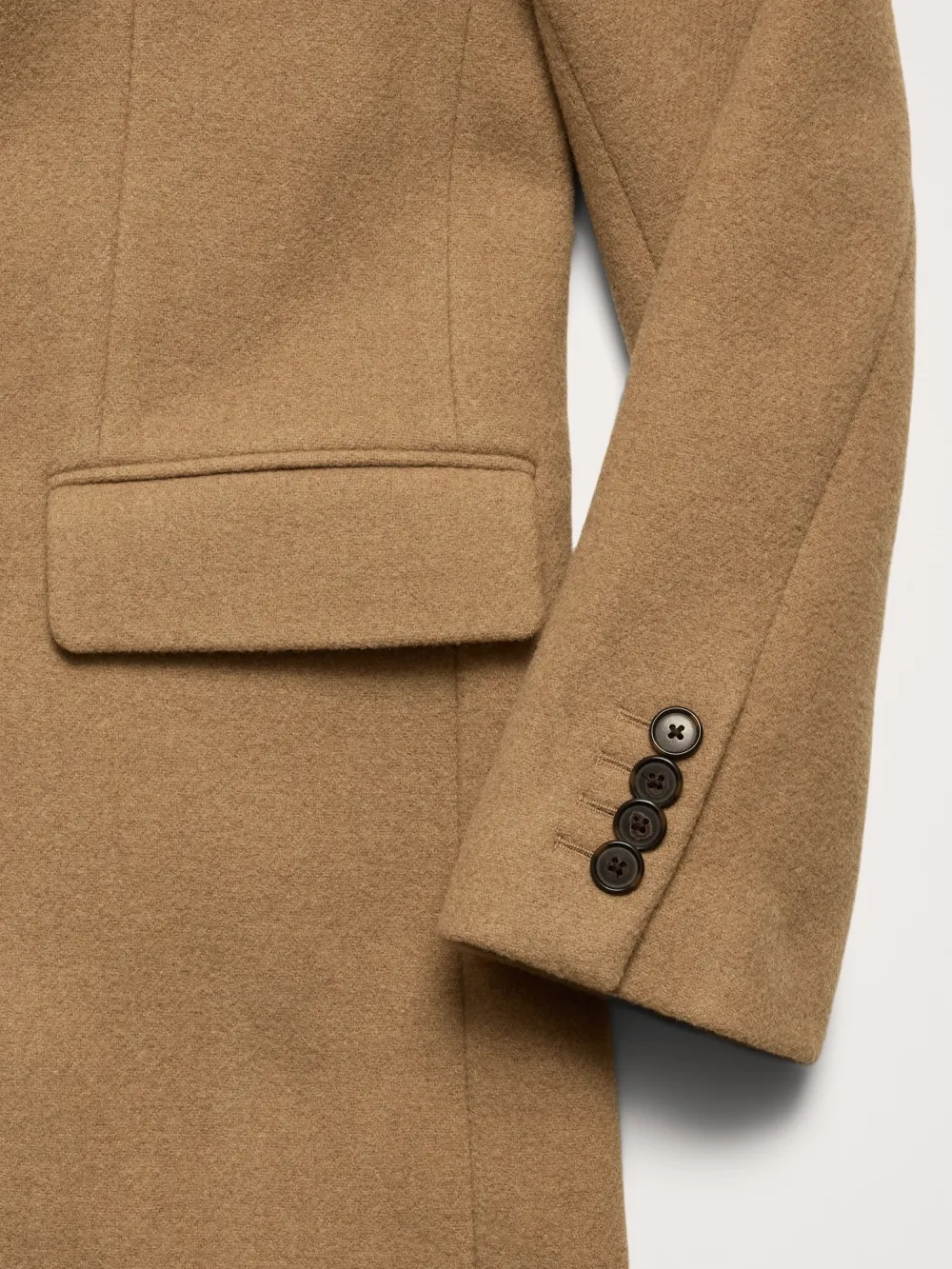 Men's Long Camel Wool Coat