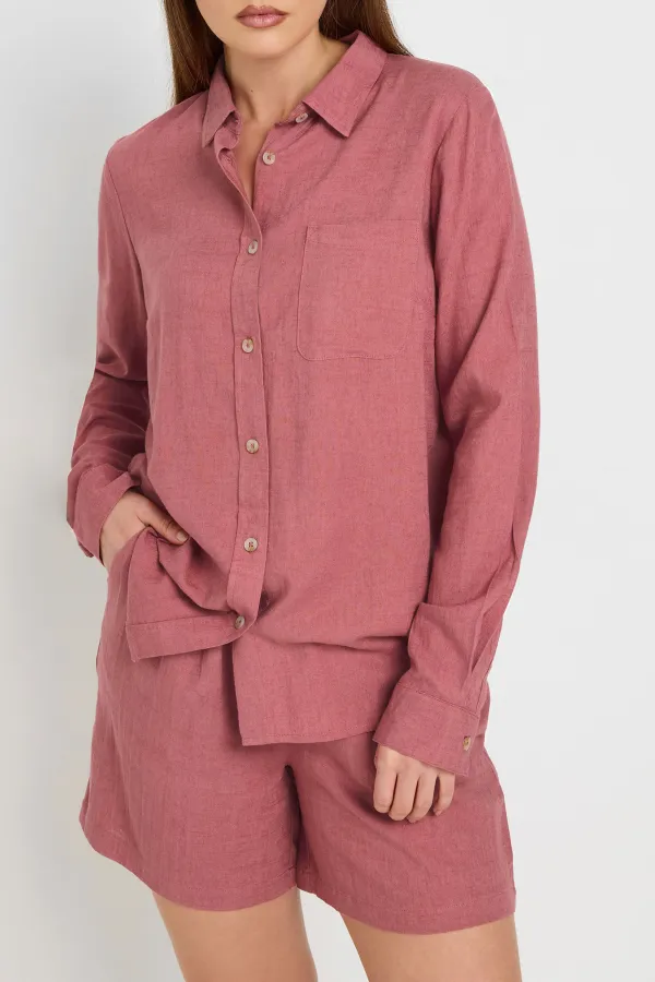 Front Patch Pocket Solid Color Shirt