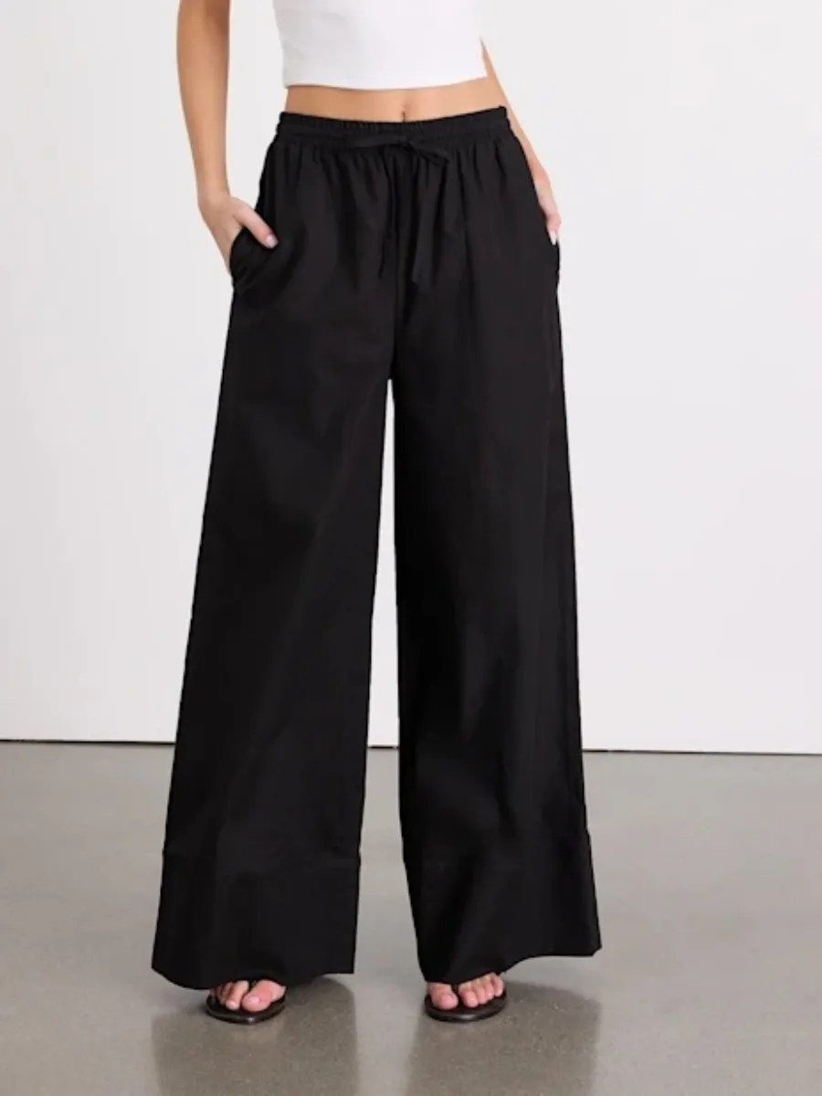 Drawstring Wide Leg Pants