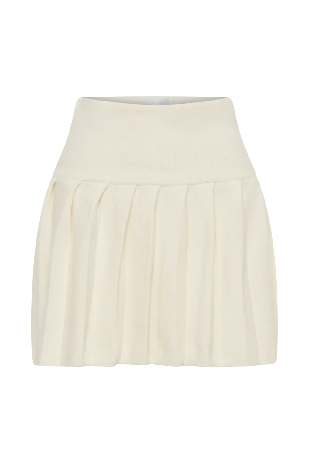 Pleated Knit Mini Skirt