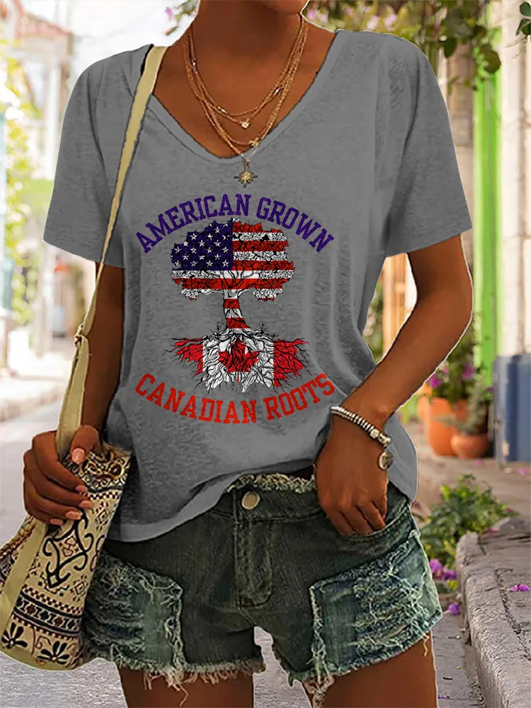 Women'S America Grown Canadian Roots T-Shirt