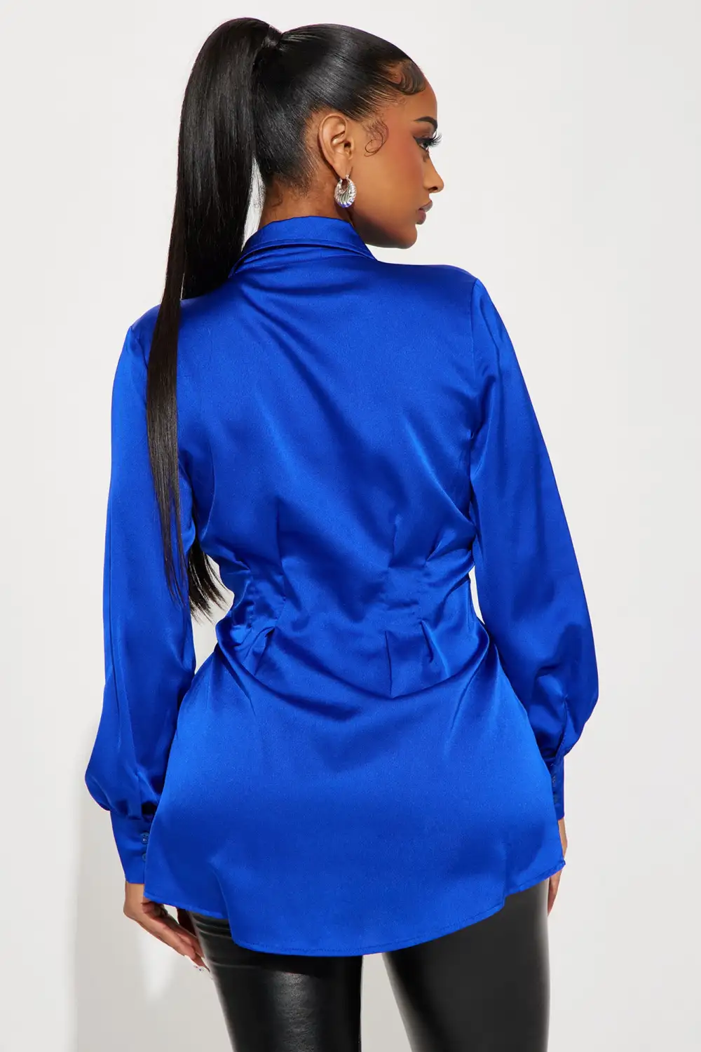 Business Meeting Satin Shirt - Royal