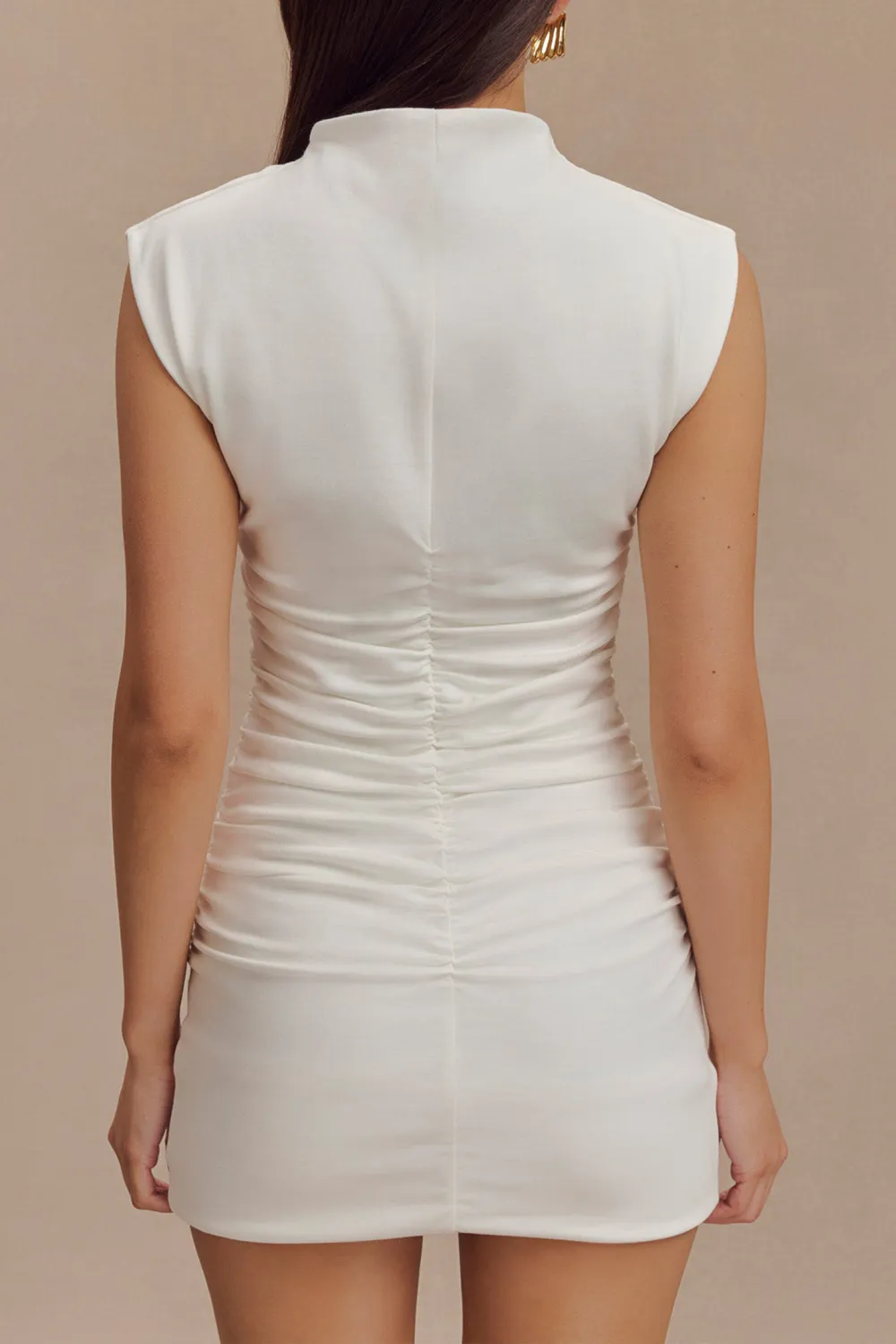 High Neck Sleeveless Mini Dress