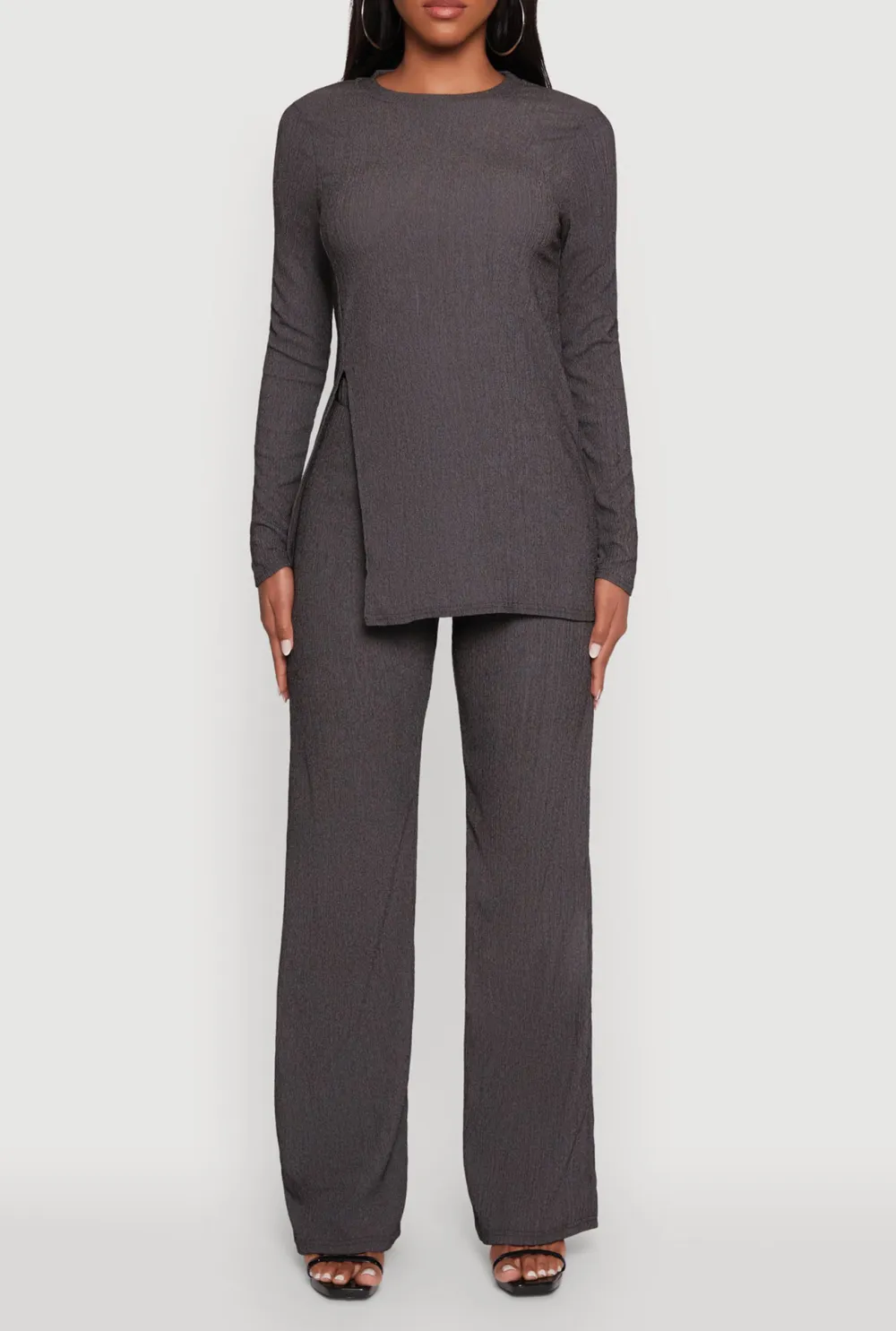 Side Slit Long Sleeved Shirt