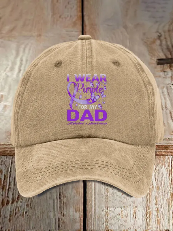I Wear Purple For My DAD Alzheimer'S Awareness Baseball Caps