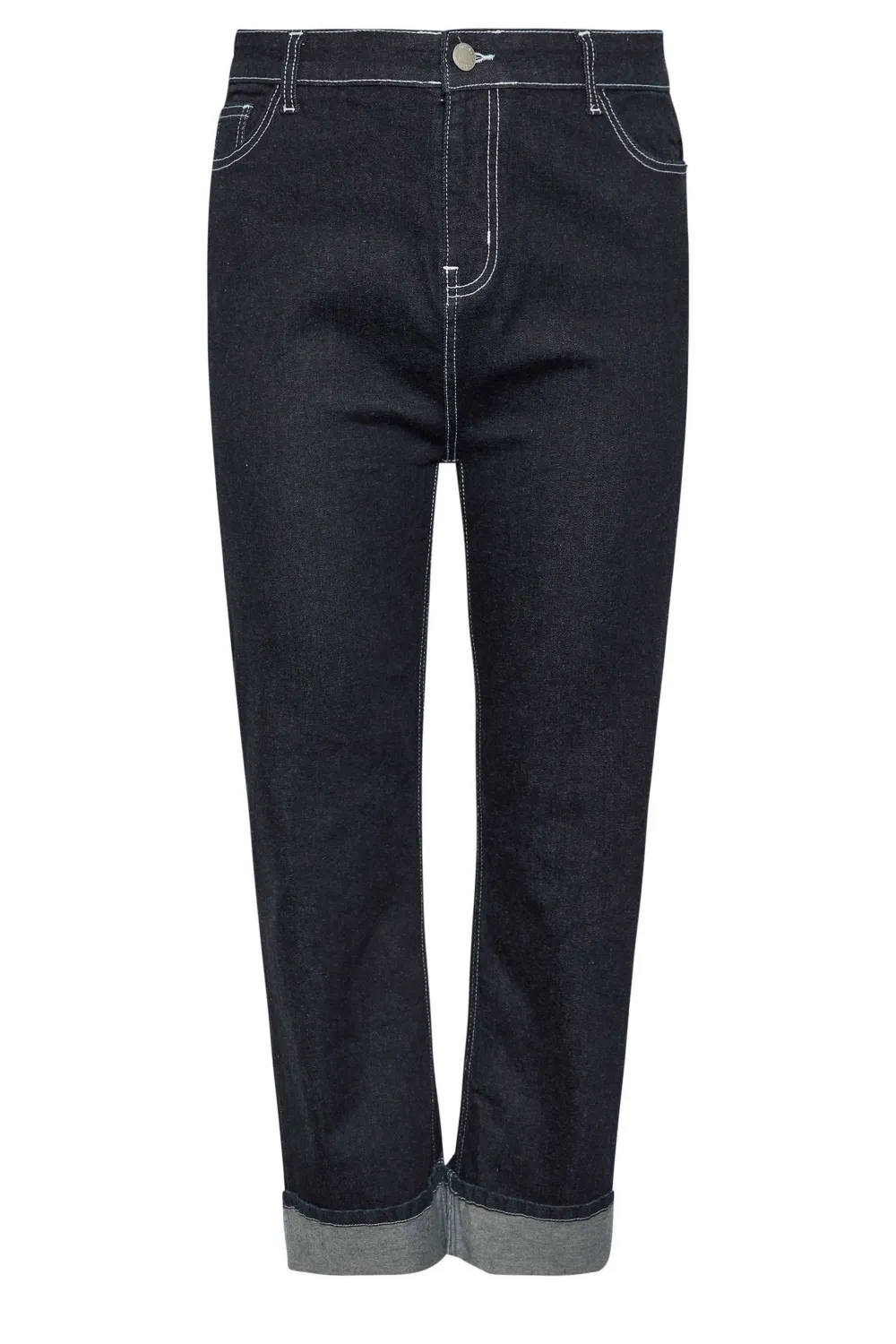 YOURS Curve Indigo Blue Wide Leg Turn Up Jeans