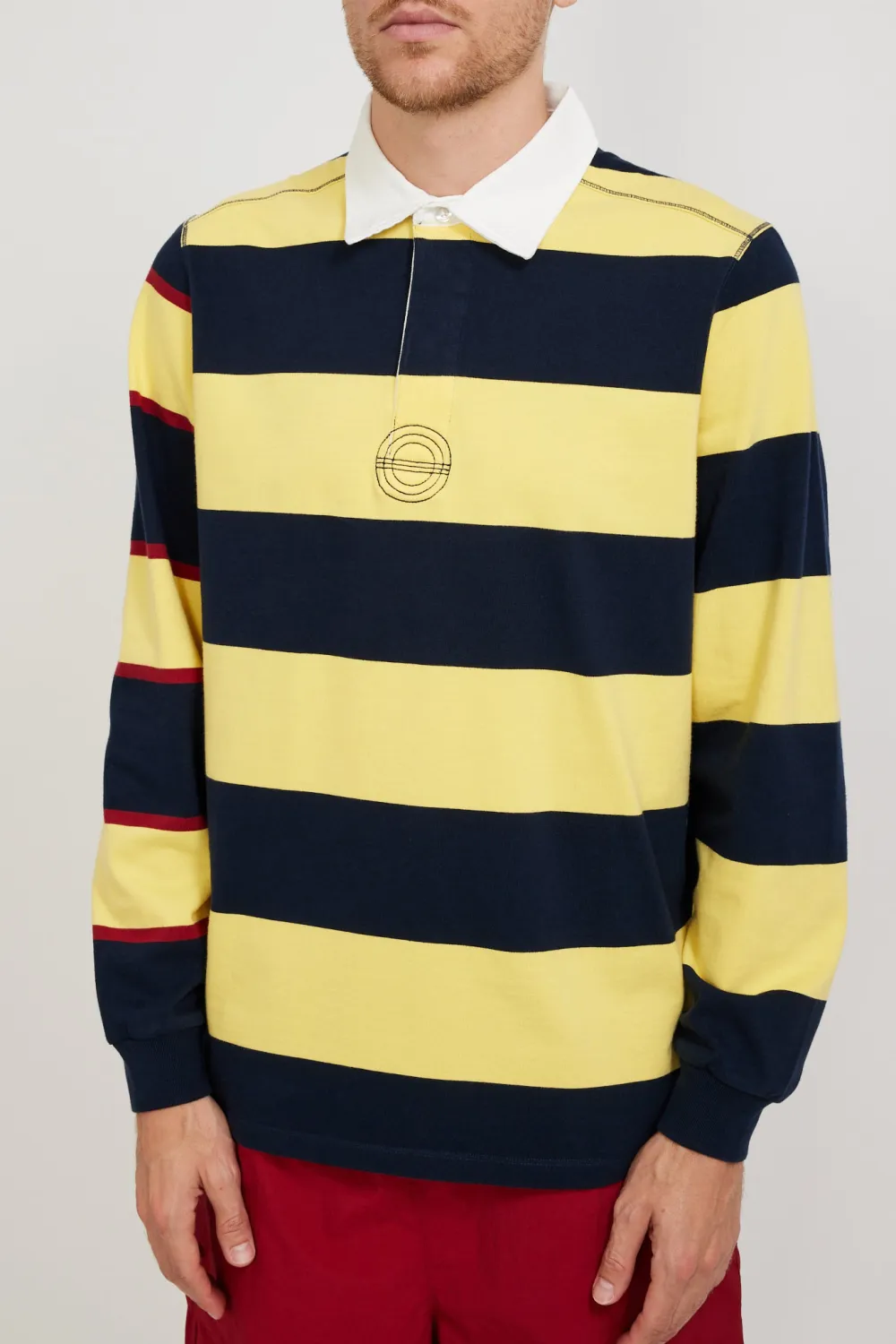 Striped Logo Rugby Polo Sweat Snapdragon