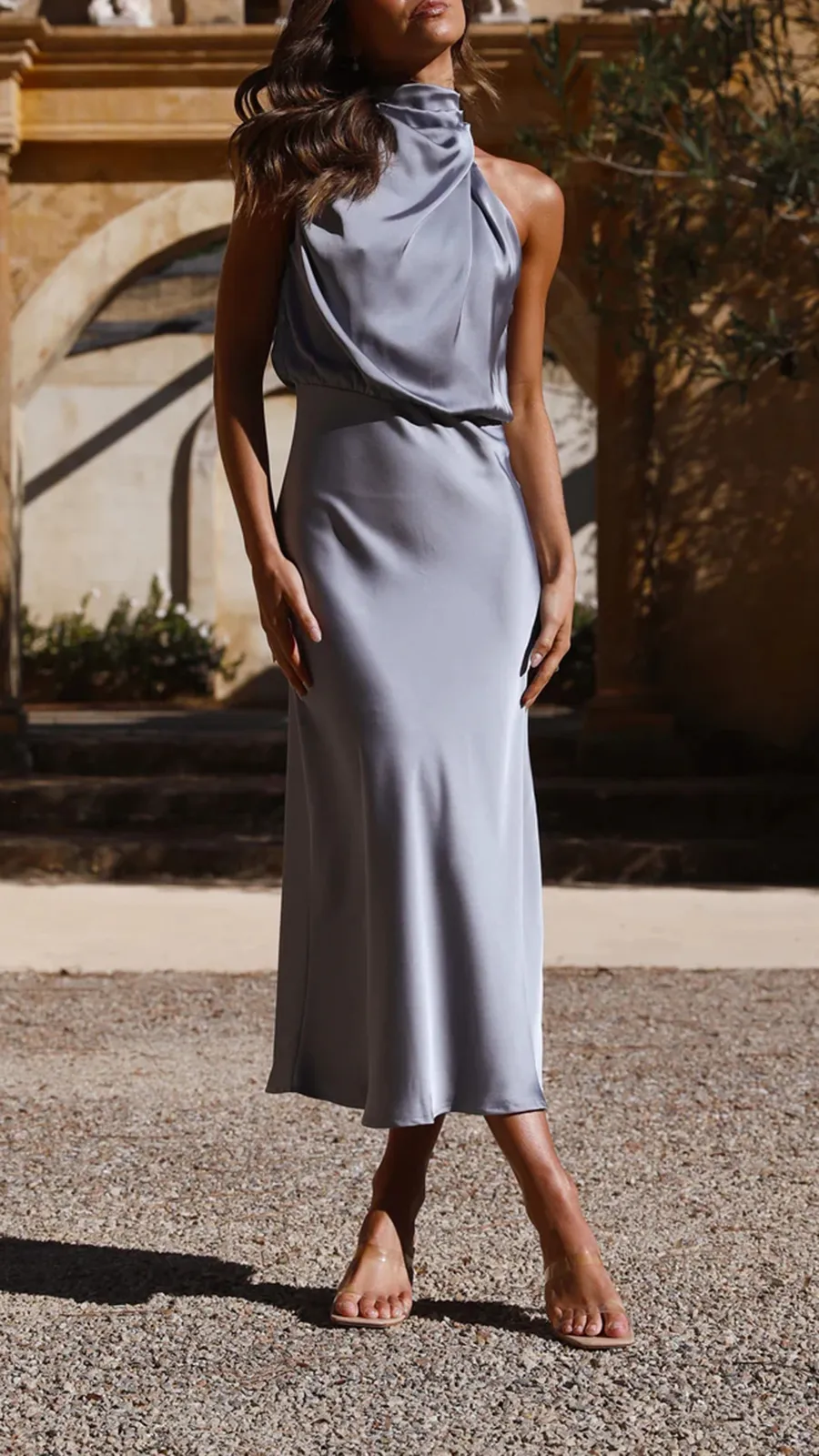 High Neckline Maxi Dress