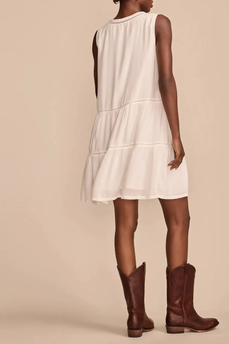 Whisper White Lace Trimmed Tank Midi Dress