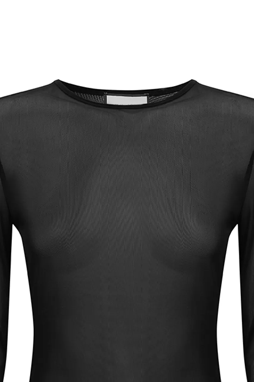 Black Sexy Long Sleeve Bottoming Top