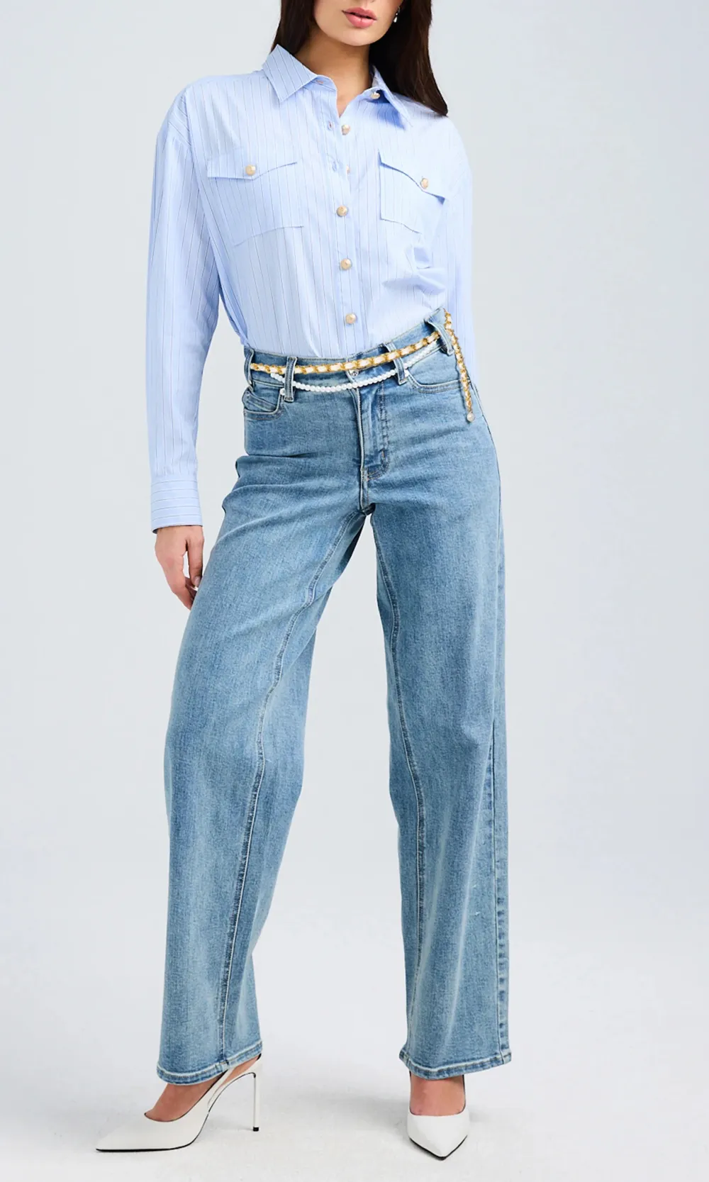 Pinstripe Button Up Shirt