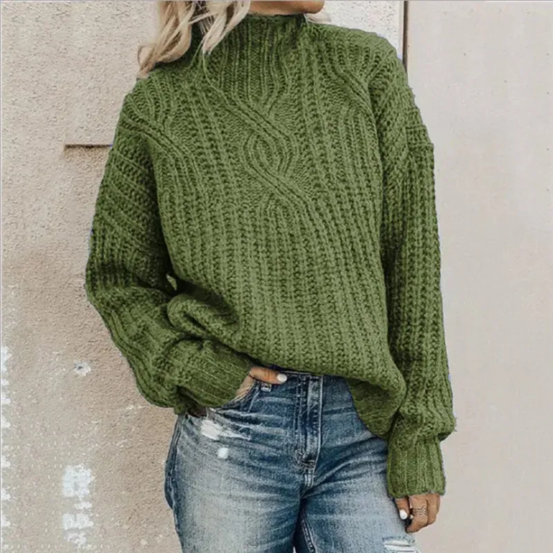 Casual Loose High Neck Knit