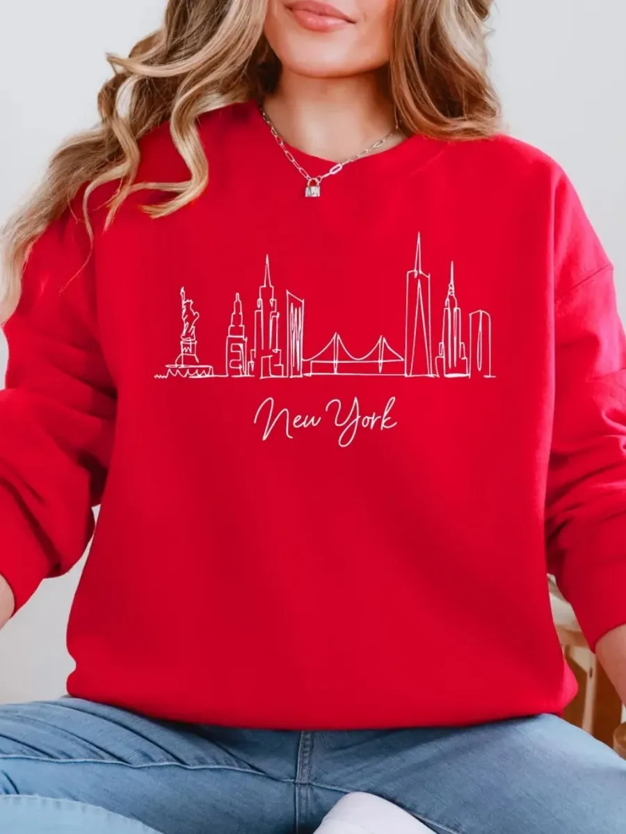 Minimalist Landmark Print Sweatshirt