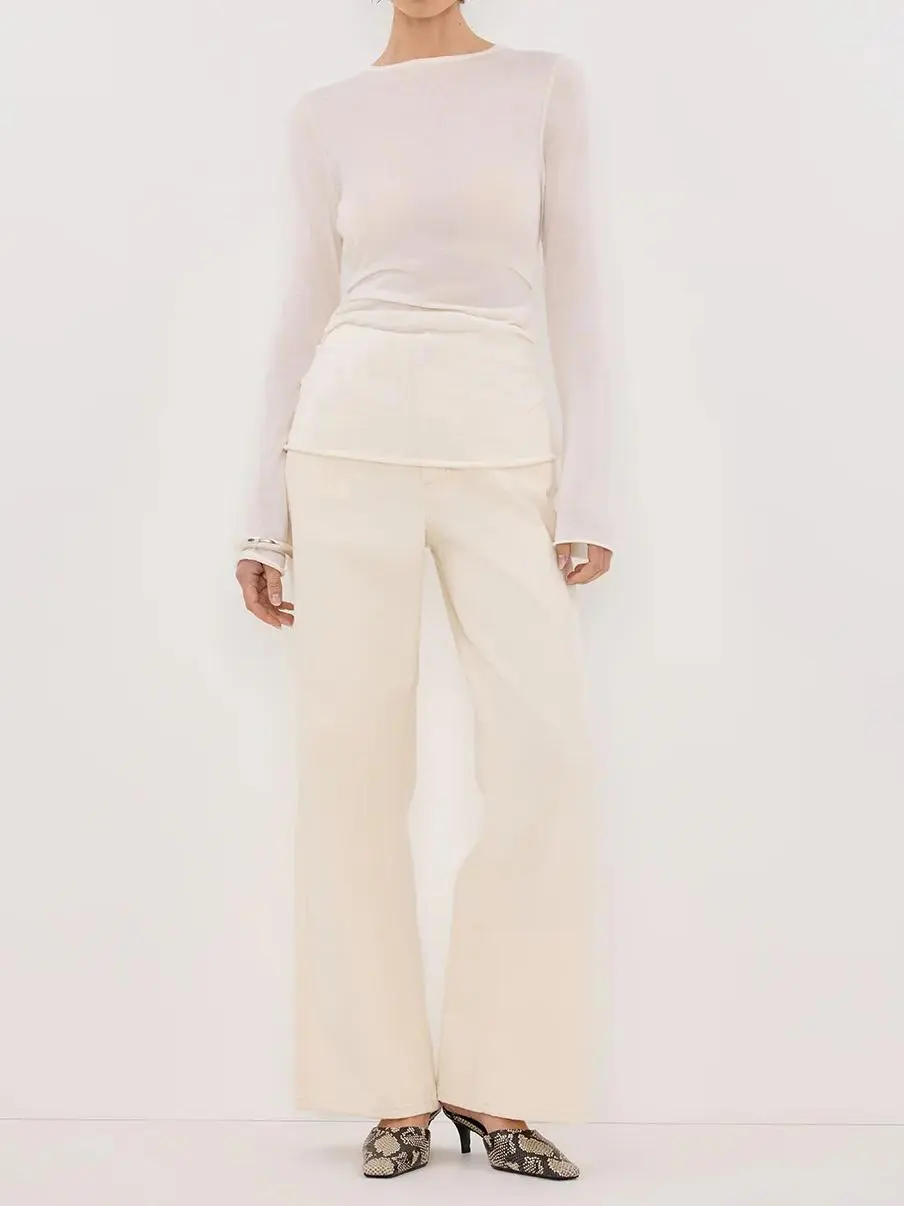 OFF WHITE MERINO KNIT TOP