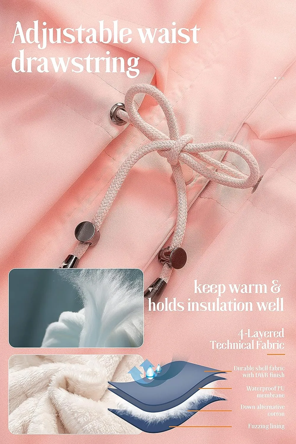 Women's Mid-Length Parka Winter Outerwear Jacket Soft Fleece Warm Snow Coat