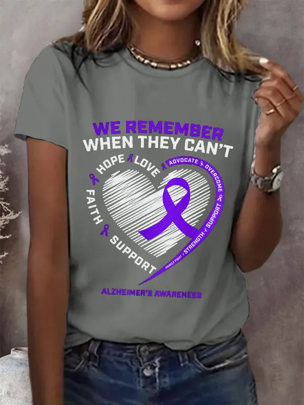Purple Alzheimers Awareness Products Women Gra T-Shirt