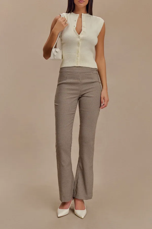 Mid Rise Buckle Straight Leg Pant