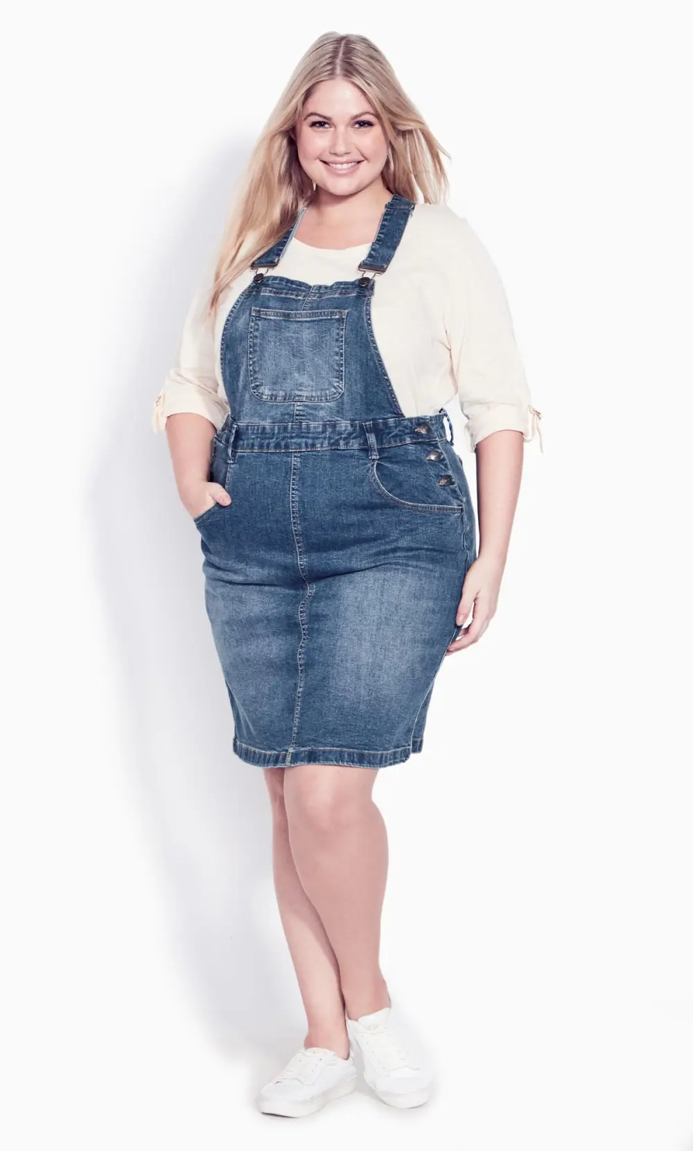 Evans Blue Denim Pinafore Dress