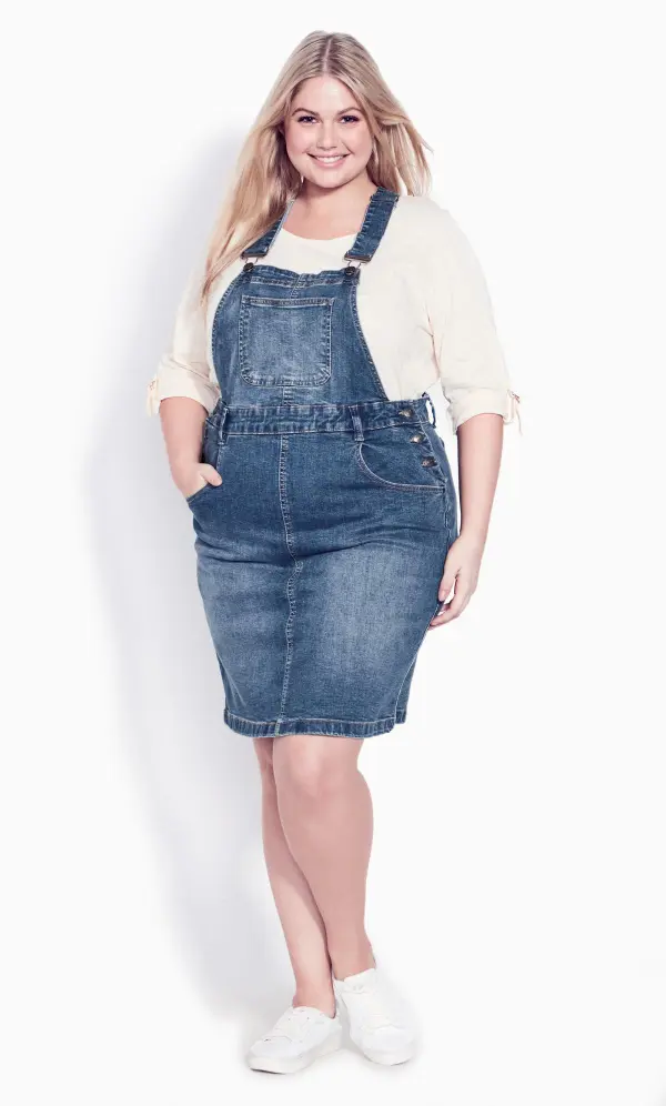 Evans Blue Denim Pinafore Dress