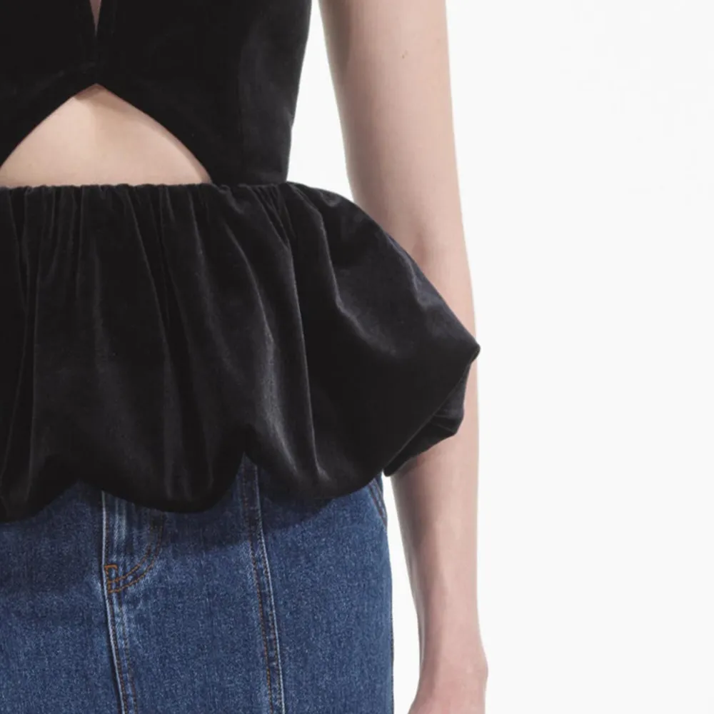 Black Velvet Bandeau Top