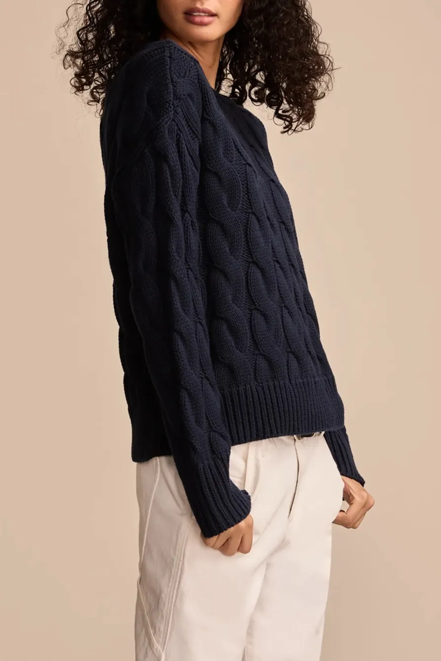 Cadet Navy Cable Sweater Pullover