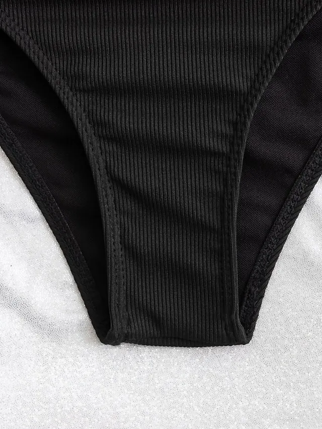 Women's Swimwear Bikini 2 Piece Normal Swimsuit Backless Sexy Printing Bandeau Strapless Leopard Black Strapless Bathing Suits New Vacation Sexy