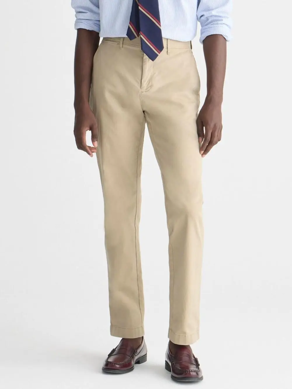 Beige Tapered Leg Men's Casual Pants