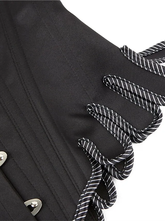 Corset Women's Corset Tops Party & Evening Club Black Blue Sexy Overbust Corset Hook & Eye Lace Up Retro Tummy Control Push Up Flower Fall Winter