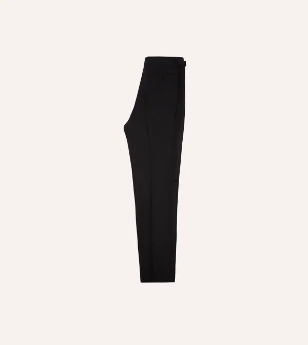 Black Pleated Straight Leg Trousers