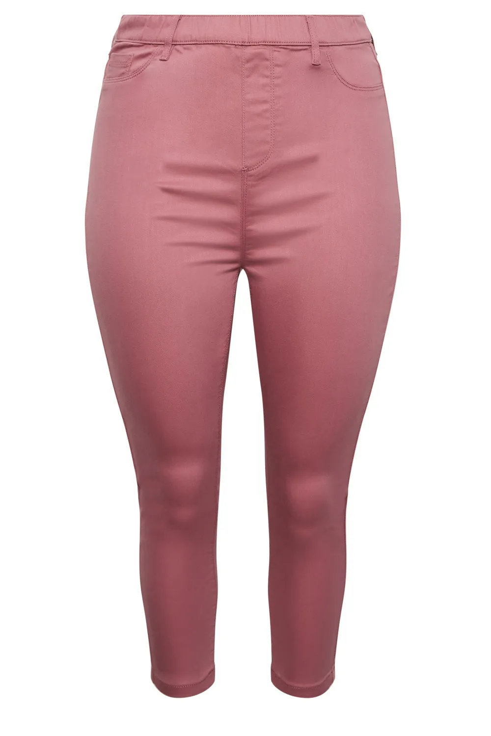 YOURS Curve Rose Pink Cropped Stretch GRACE Jeggings